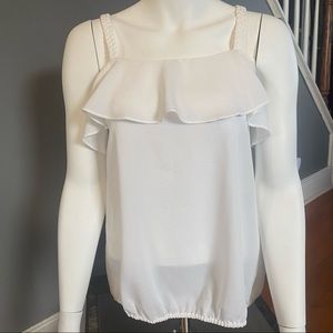 Shoshana white braided strap tank top